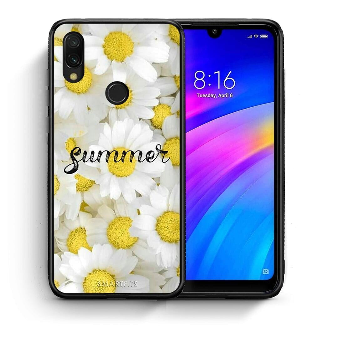 Θήκη Xiaomi Redmi 7 Summer Daisies από τη Smartfits με σχέδιο στο πίσω μέρος και μαύρο περίβλημα | Xiaomi Redmi 7 Summer Daisies case with colorful back and black bezels