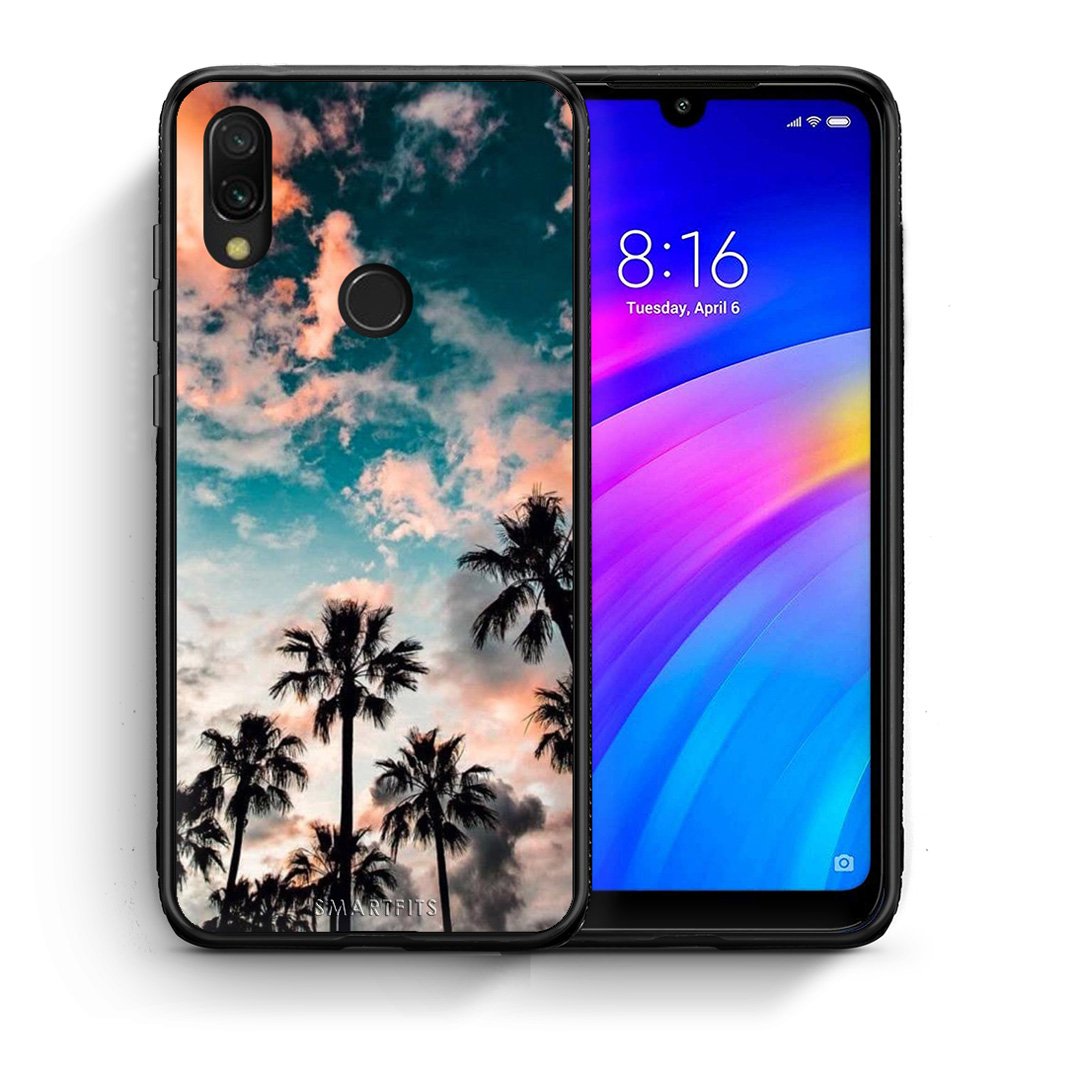 Θήκη Xiaomi Redmi 7 Sky Summer από τη Smartfits με σχέδιο στο πίσω μέρος και μαύρο περίβλημα | Xiaomi Redmi 7 Sky Summer case with colorful back and black bezels