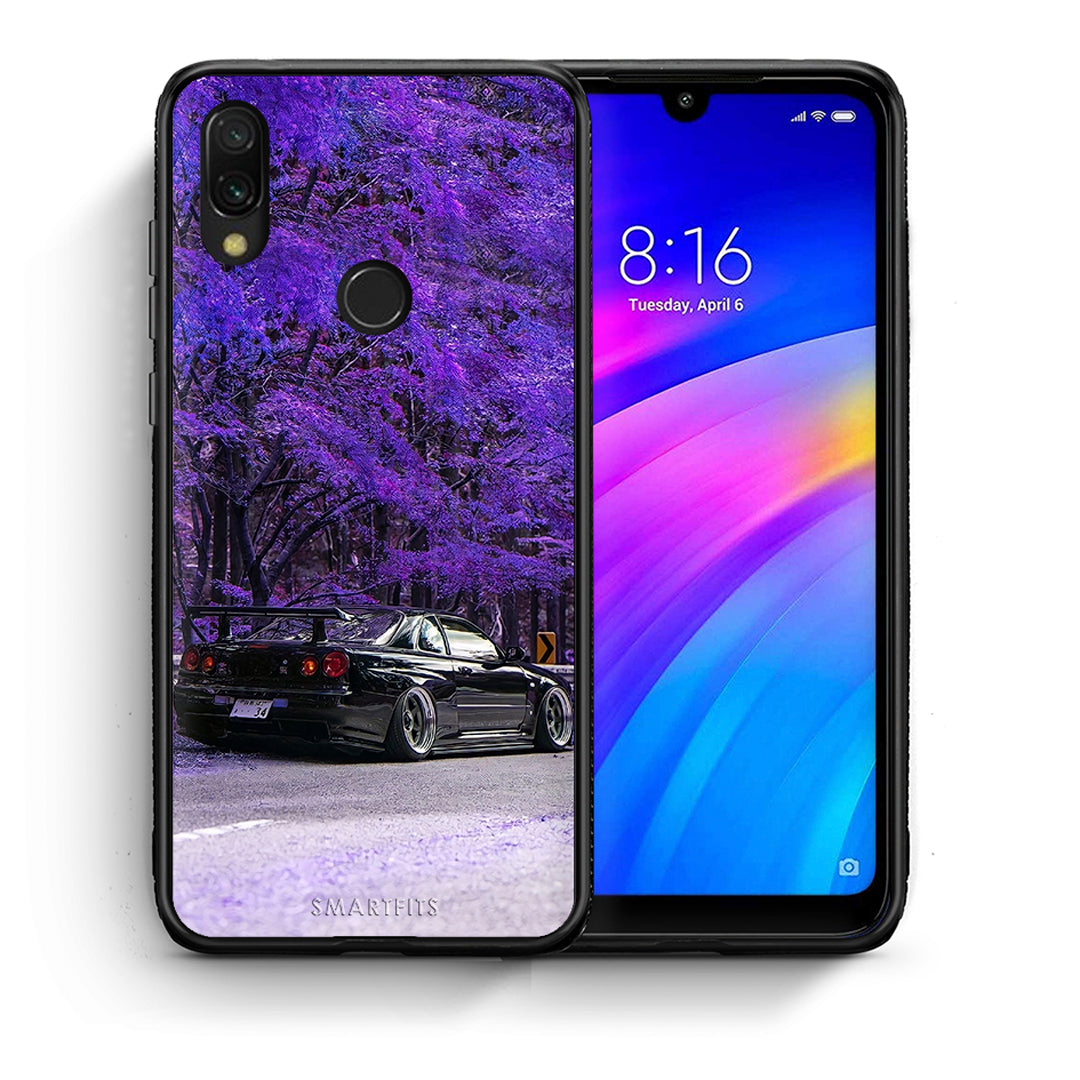 Θήκη Αγίου Βαλεντίνου Xiaomi Redmi 7 Super Car από τη Smartfits με σχέδιο στο πίσω μέρος και μαύρο περίβλημα | Xiaomi Redmi 7 Super Car case with colorful back and black bezels