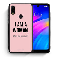 Thumbnail for Θήκη Xiaomi Redmi 7 Superpower Woman από τη Smartfits με σχέδιο στο πίσω μέρος και μαύρο περίβλημα | Xiaomi Redmi 7 Superpower Woman case with colorful back and black bezels