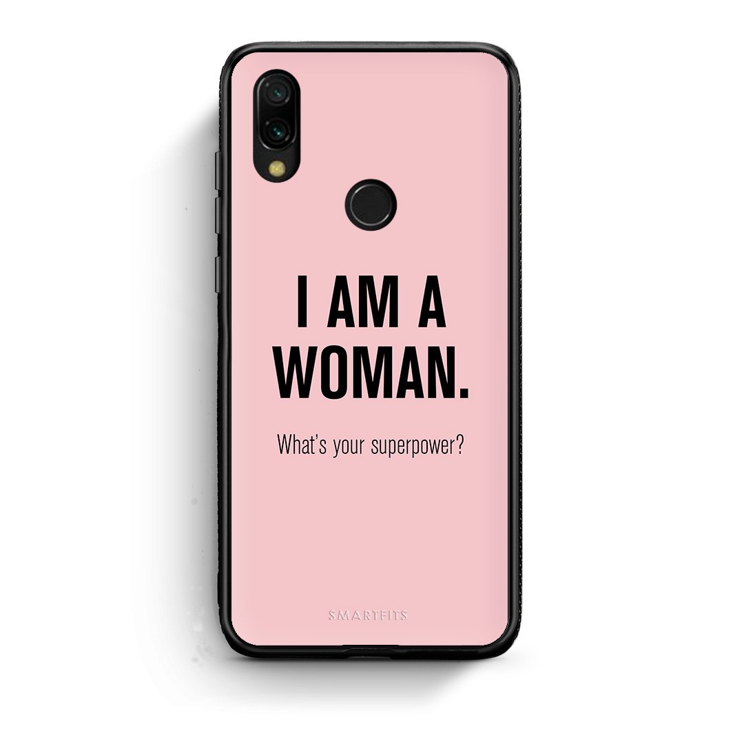 Xiaomi Redmi 7 Superpower Woman θήκη από τη Smartfits με σχέδιο στο πίσω μέρος και μαύρο περίβλημα | Smartphone case with colorful back and black bezels by Smartfits