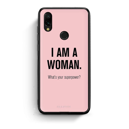 Xiaomi Redmi 7 Superpower Woman θήκη από τη Smartfits με σχέδιο στο πίσω μέρος και μαύρο περίβλημα | Smartphone case with colorful back and black bezels by Smartfits