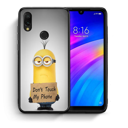 Θήκη Xiaomi Redmi 7 Minion Text από τη Smartfits με σχέδιο στο πίσω μέρος και μαύρο περίβλημα | Xiaomi Redmi 7 Minion Text case with colorful back and black bezels