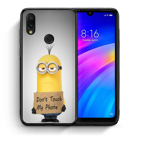 Θήκη Xiaomi Redmi 7 Minion Text από τη Smartfits με σχέδιο στο πίσω μέρος και μαύρο περίβλημα | Xiaomi Redmi 7 Minion Text case with colorful back and black bezels