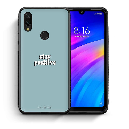 Θήκη Xiaomi Redmi 7 Positive Text από τη Smartfits με σχέδιο στο πίσω μέρος και μαύρο περίβλημα | Xiaomi Redmi 7 Positive Text case with colorful back and black bezels