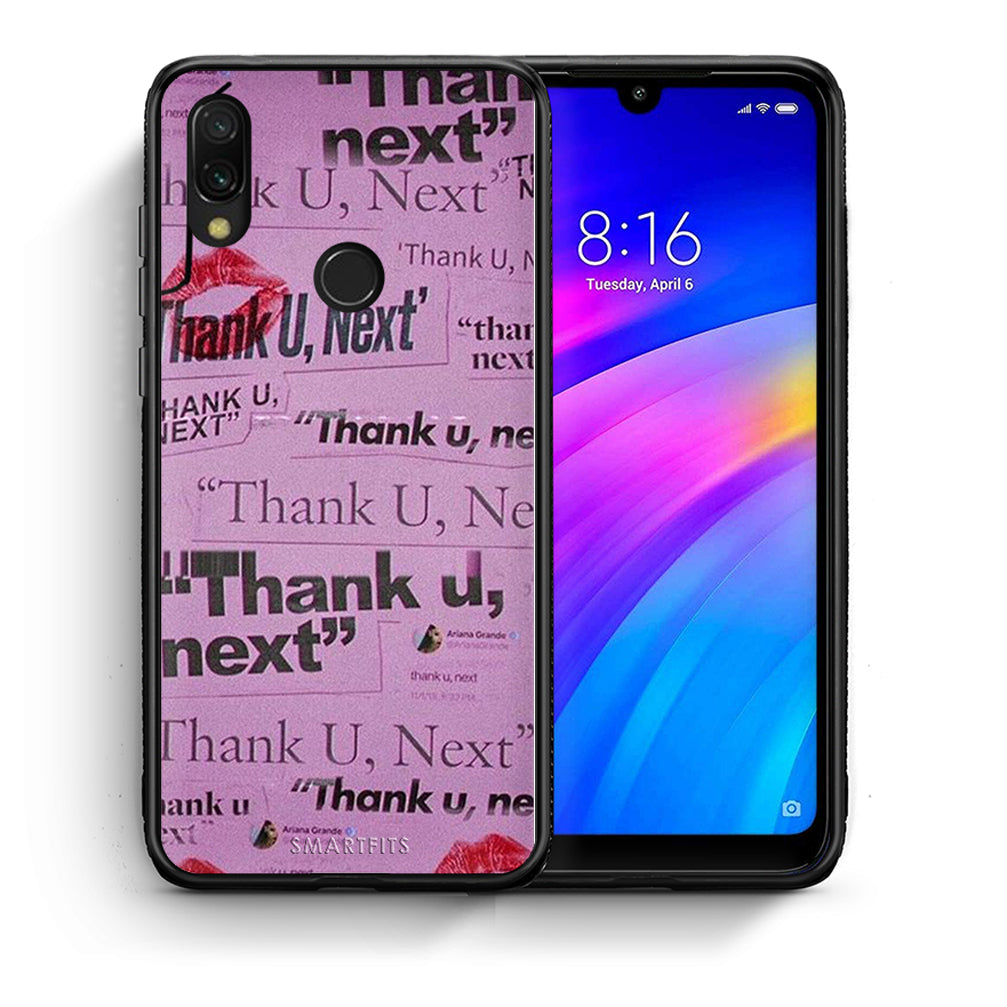 Θήκη Αγίου Βαλεντίνου Xiaomi Redmi 7 Thank You Next από τη Smartfits με σχέδιο στο πίσω μέρος και μαύρο περίβλημα | Xiaomi Redmi 7 Thank You Next case with colorful back and black bezels