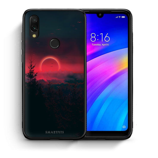 Θήκη Xiaomi Redmi 7 Sunset Tropic από τη Smartfits με σχέδιο στο πίσω μέρος και μαύρο περίβλημα | Xiaomi Redmi 7 Sunset Tropic case with colorful back and black bezels
