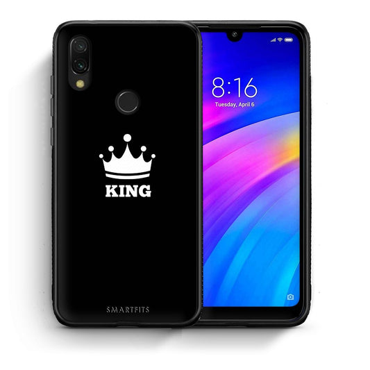 Θήκη Xiaomi Redmi 7 King Valentine από τη Smartfits με σχέδιο στο πίσω μέρος και μαύρο περίβλημα | Xiaomi Redmi 7 King Valentine case with colorful back and black bezels