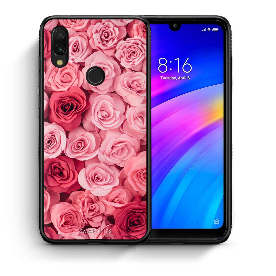 Θήκη Xiaomi Redmi 7 RoseGarden Valentine από τη Smartfits με σχέδιο στο πίσω μέρος και μαύρο περίβλημα | Xiaomi Redmi 7 RoseGarden Valentine case with colorful back and black bezels