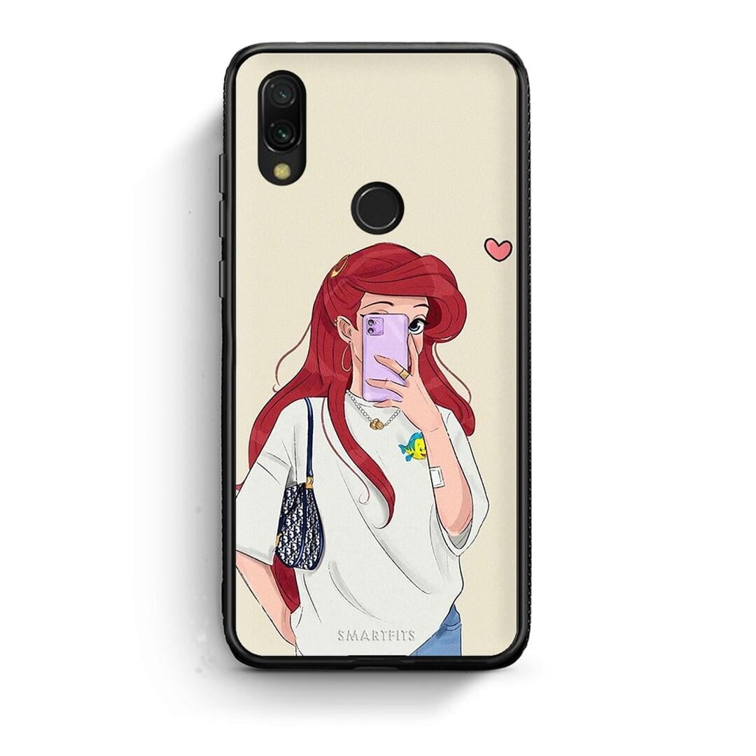 Xiaomi Redmi 7 Walking Mermaid Θήκη από τη Smartfits με σχέδιο στο πίσω μέρος και μαύρο περίβλημα | Smartphone case with colorful back and black bezels by Smartfits