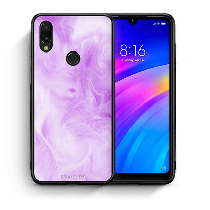 Θήκη Xiaomi Redmi 7 Lavender Watercolor από τη Smartfits με σχέδιο στο πίσω μέρος και μαύρο περίβλημα | Xiaomi Redmi 7 Lavender Watercolor case with colorful back and black bezels