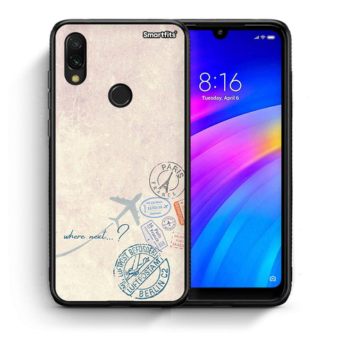 Θήκη Xiaomi Redmi 7 Where Next από τη Smartfits με σχέδιο στο πίσω μέρος και μαύρο περίβλημα | Xiaomi Redmi 7 Where Next case with colorful back and black bezels