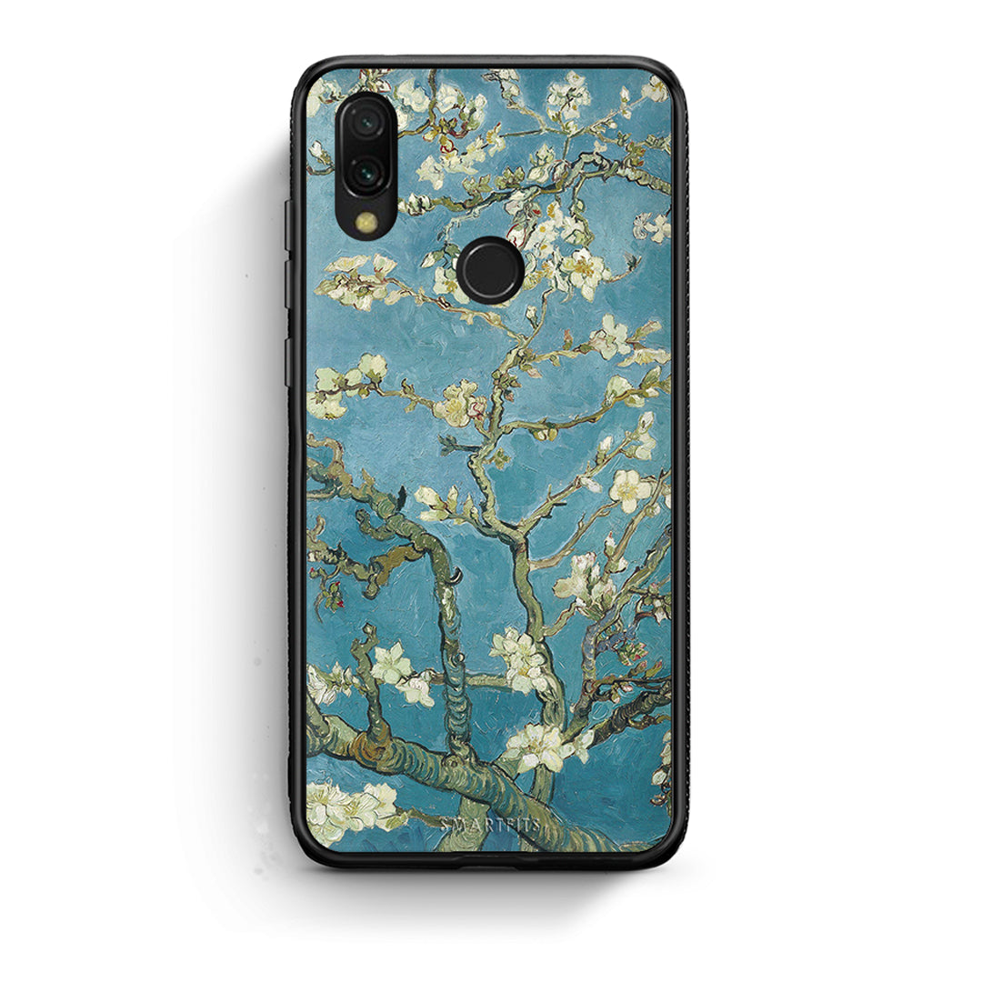 Xiaomi Redmi 7 White Blossoms θήκη από τη Smartfits με σχέδιο στο πίσω μέρος και μαύρο περίβλημα | Smartphone case with colorful back and black bezels by Smartfits