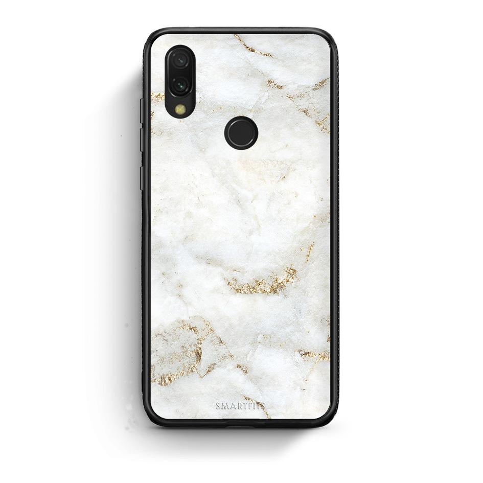 Xiaomi Redmi 7 White Gold Marble θήκη από τη Smartfits με σχέδιο στο πίσω μέρος και μαύρο περίβλημα | Smartphone case with colorful back and black bezels by Smartfits