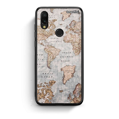 Xiaomi Redmi 7 World Map Θήκη από τη Smartfits με σχέδιο στο πίσω μέρος και μαύρο περίβλημα | Smartphone case with colorful back and black bezels by Smartfits