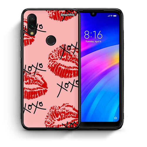 Θήκη Xiaomi Redmi 7 XOXO Lips από τη Smartfits με σχέδιο στο πίσω μέρος και μαύρο περίβλημα | Xiaomi Redmi 7 XOXO Lips case with colorful back and black bezels