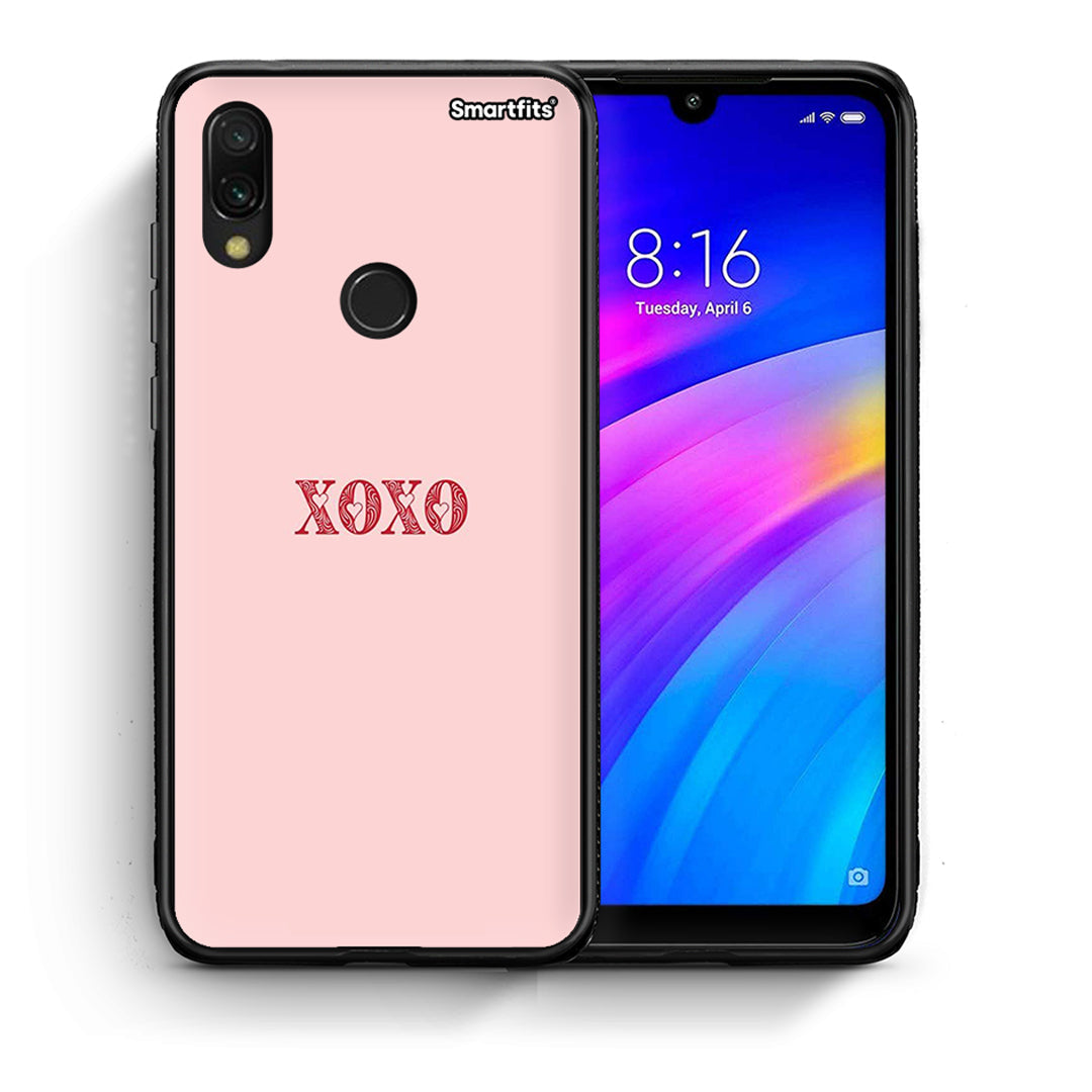 Θήκη Xiaomi Redmi 7 XOXO Love από τη Smartfits με σχέδιο στο πίσω μέρος και μαύρο περίβλημα | Xiaomi Redmi 7 XOXO Love case with colorful back and black bezels