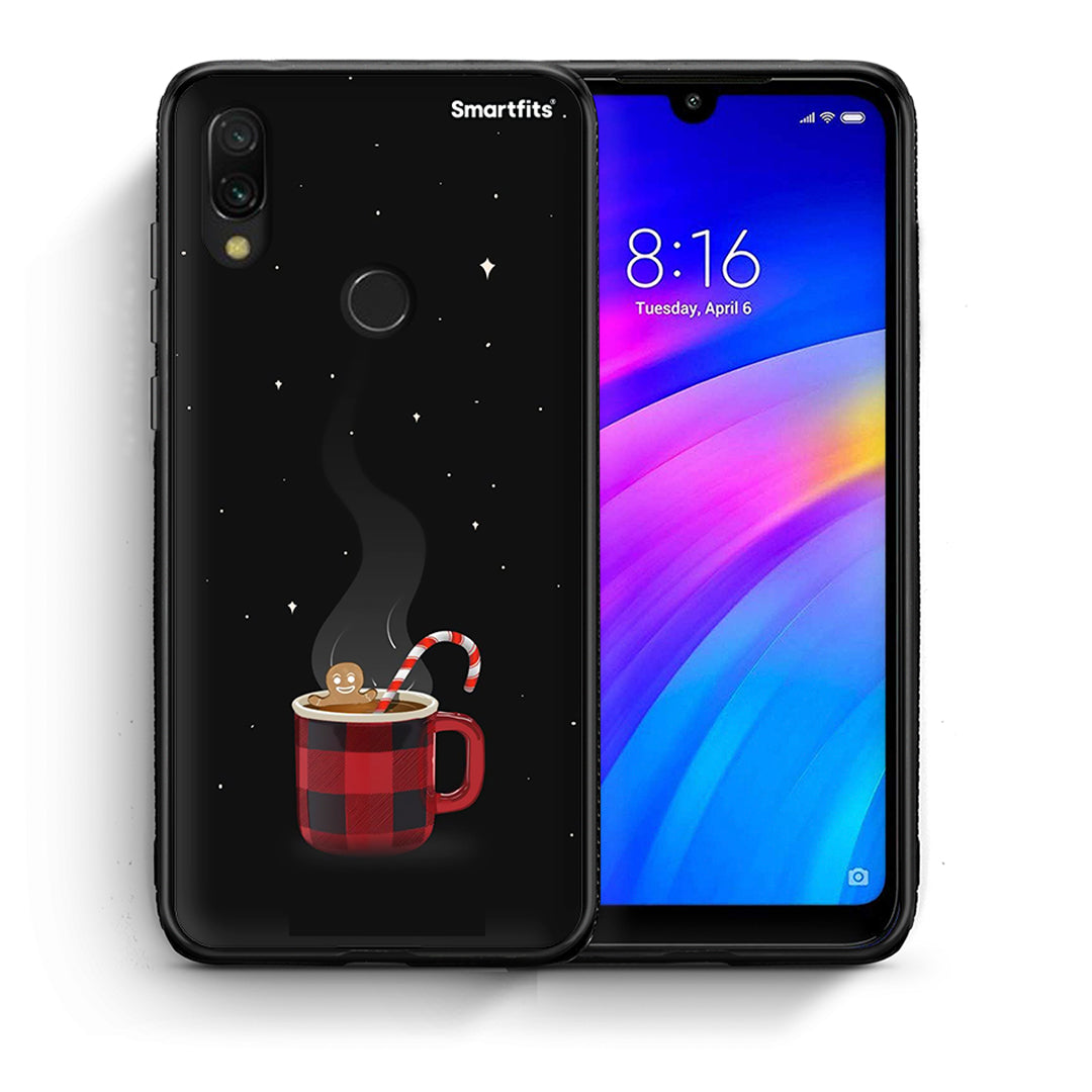 Θήκη Xiaomi Redmi 7 Xmas Bathing από τη Smartfits με σχέδιο στο πίσω μέρος και μαύρο περίβλημα | Xiaomi Redmi 7 Xmas Bathing case with colorful back and black bezels