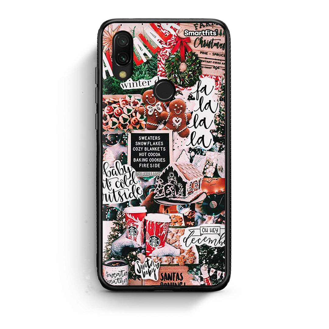 Xiaomi Redmi 7 Xmas Habbits θήκη από τη Smartfits με σχέδιο στο πίσω μέρος και μαύρο περίβλημα | Smartphone case with colorful back and black bezels by Smartfits