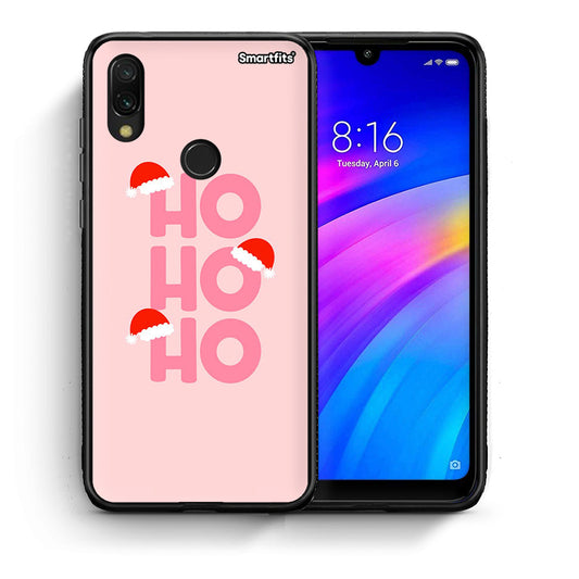 Θήκη Xiaomi Redmi 7 Xmas Ho Ho Ho από τη Smartfits με σχέδιο στο πίσω μέρος και μαύρο περίβλημα | Xiaomi Redmi 7 Xmas Ho Ho Ho case with colorful back and black bezels