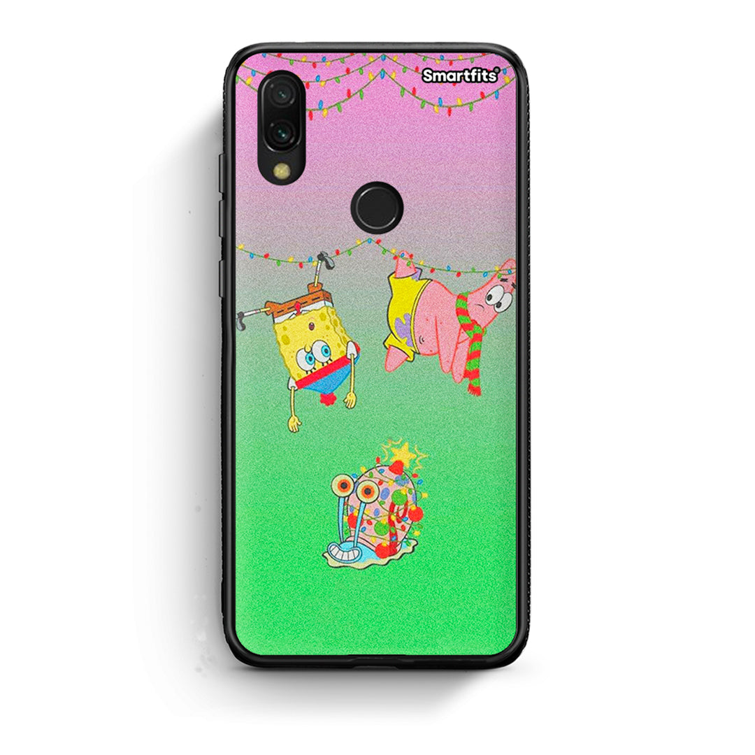 Xiaomi Redmi 7 Xmas Lights θήκη από τη Smartfits με σχέδιο στο πίσω μέρος και μαύρο περίβλημα | Smartphone case with colorful back and black bezels by Smartfits