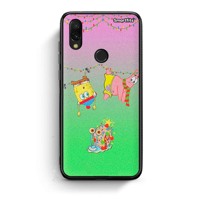 Xiaomi Redmi 7 Xmas Lights θήκη από τη Smartfits με σχέδιο στο πίσω μέρος και μαύρο περίβλημα | Smartphone case with colorful back and black bezels by Smartfits