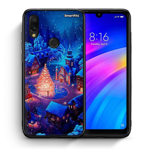 Θήκη Xiaomi Redmi 7 Xmas Village από τη Smartfits με σχέδιο στο πίσω μέρος και μαύρο περίβλημα | Xiaomi Redmi 7 Xmas Village case with colorful back and black bezels
