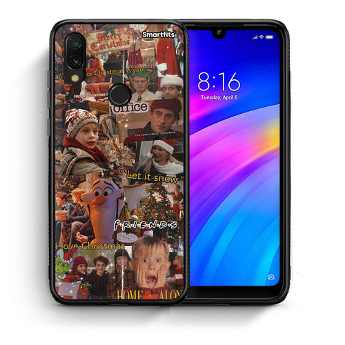 Θήκη Xiaomi Redmi 7 Xmas Wishes από τη Smartfits με σχέδιο στο πίσω μέρος και μαύρο περίβλημα | Xiaomi Redmi 7 Xmas Wishes case with colorful back and black bezels