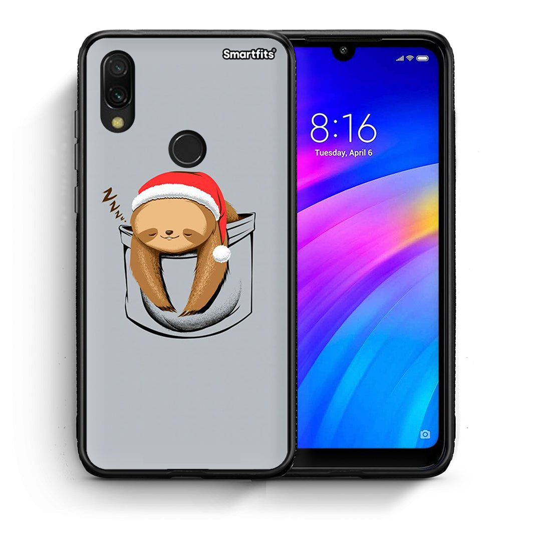 Θήκη Xiaomi Redmi 7 Xmas Zzzz από τη Smartfits με σχέδιο στο πίσω μέρος και μαύρο περίβλημα | Xiaomi Redmi 7 Xmas Zzzz case with colorful back and black bezels