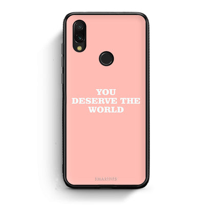 Xiaomi Redmi 7 You Deserve The World Θήκη Αγίου Βαλεντίνου από τη Smartfits με σχέδιο στο πίσω μέρος και μαύρο περίβλημα | Smartphone case with colorful back and black bezels by Smartfits