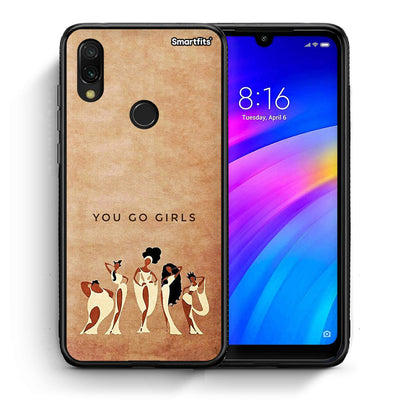 Θήκη Xiaomi Redmi 7 You Go Girl από τη Smartfits με σχέδιο στο πίσω μέρος και μαύρο περίβλημα | Xiaomi Redmi 7 You Go Girl case with colorful back and black bezels