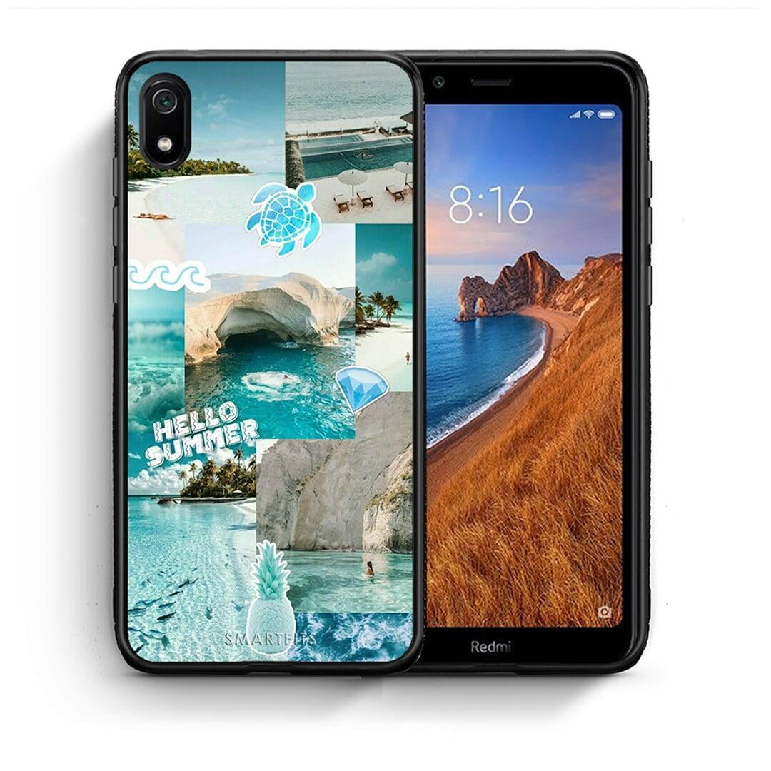 Θήκη Xiaomi Redmi 7A Aesthetic Summer από τη Smartfits με σχέδιο στο πίσω μέρος και μαύρο περίβλημα | Xiaomi Redmi 7A Aesthetic Summer case with colorful back and black bezels