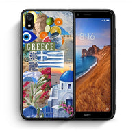 Thumbnail for Θήκη Xiaomi Redmi 7A All Greek από τη Smartfits με σχέδιο στο πίσω μέρος και μαύρο περίβλημα | Xiaomi Redmi 7A All Greek case with colorful back and black bezels