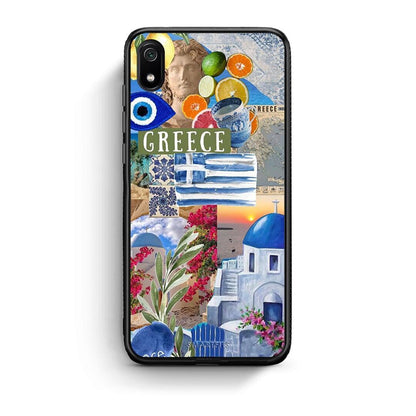 Xiaomi Redmi 7A All Greek Θήκη από τη Smartfits με σχέδιο στο πίσω μέρος και μαύρο περίβλημα | Smartphone case with colorful back and black bezels by Smartfits