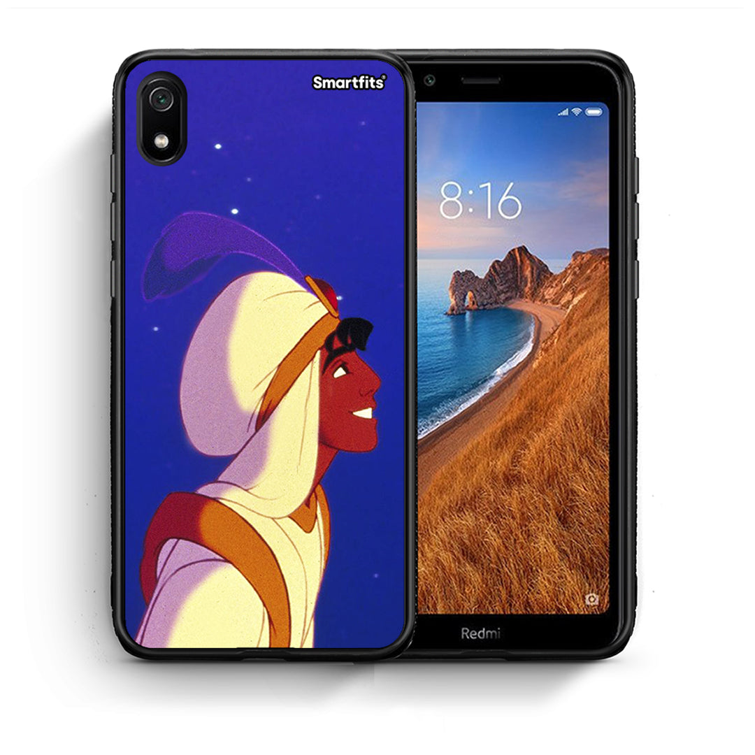 Θήκη Xiaomi Redmi 7A Alladin And Jasmine Love 1 από τη Smartfits με σχέδιο στο πίσω μέρος και μαύρο περίβλημα | Xiaomi Redmi 7A Alladin And Jasmine Love 1 case with colorful back and black bezels