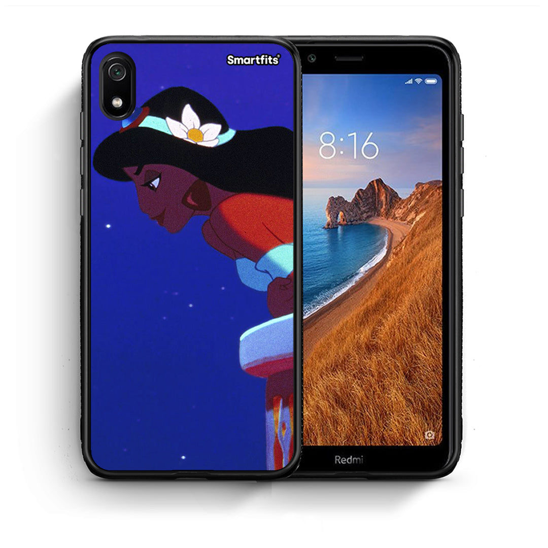 Θήκη Xiaomi Redmi 7A Alladin And Jasmine Love 2 από τη Smartfits με σχέδιο στο πίσω μέρος και μαύρο περίβλημα | Xiaomi Redmi 7A Alladin And Jasmine Love 2 case with colorful back and black bezels