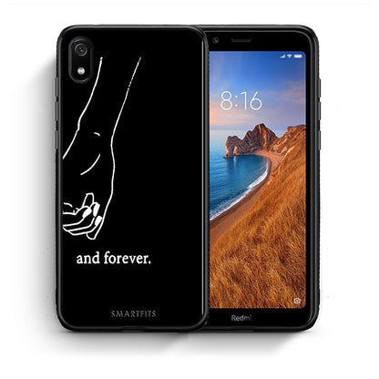 Θήκη Αγίου Βαλεντίνου Xiaomi Redmi 7A Always & Forever 2 από τη Smartfits με σχέδιο στο πίσω μέρος και μαύρο περίβλημα | Xiaomi Redmi 7A Always & Forever 2 case with colorful back and black bezels