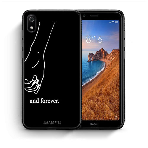 Θήκη Αγίου Βαλεντίνου Xiaomi Redmi 7A Always & Forever 2 από τη Smartfits με σχέδιο στο πίσω μέρος και μαύρο περίβλημα | Xiaomi Redmi 7A Always & Forever 2 case with colorful back and black bezels