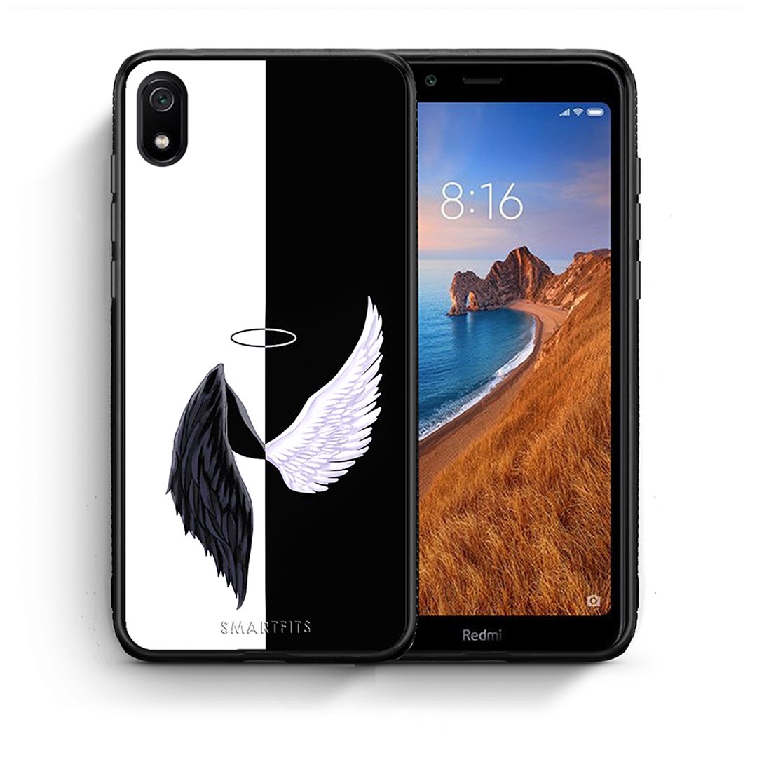 Θήκη Xiaomi Redmi 7A Angels Demons από τη Smartfits με σχέδιο στο πίσω μέρος και μαύρο περίβλημα | Xiaomi Redmi 7A Angels Demons case with colorful back and black bezels