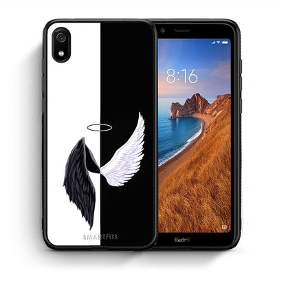Θήκη Xiaomi Redmi 7A Angels Demons από τη Smartfits με σχέδιο στο πίσω μέρος και μαύρο περίβλημα | Xiaomi Redmi 7A Angels Demons case with colorful back and black bezels