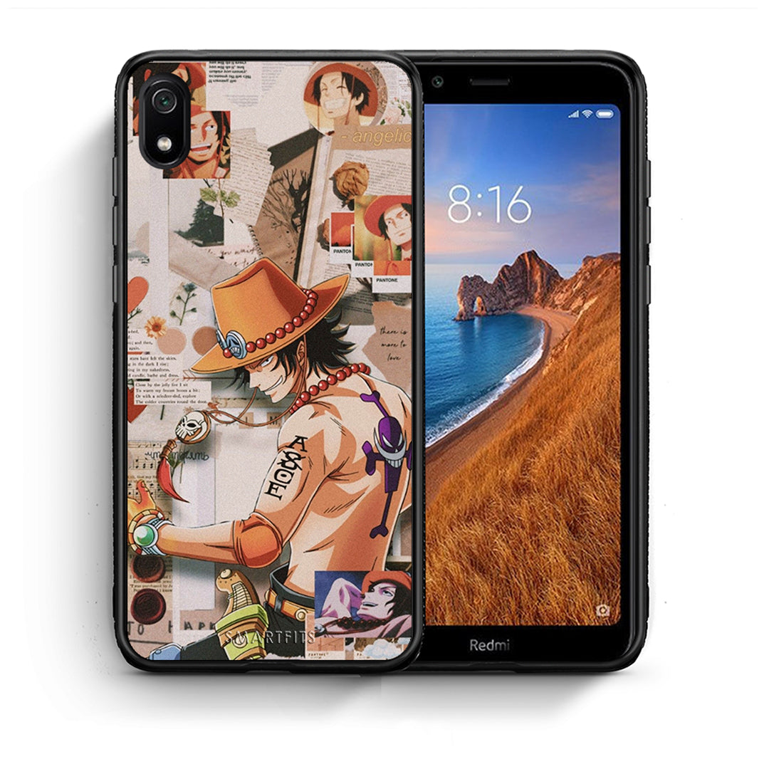 Θήκη Xiaomi Redmi 7A Anime Collage από τη Smartfits με σχέδιο στο πίσω μέρος και μαύρο περίβλημα | Xiaomi Redmi 7A Anime Collage case with colorful back and black bezels