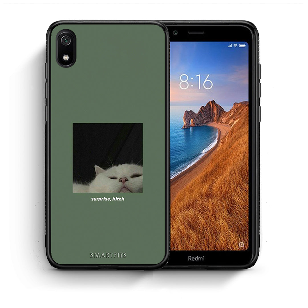 Θήκη Xiaomi Redmi 7A Bitch Surprise από τη Smartfits με σχέδιο στο πίσω μέρος και μαύρο περίβλημα | Xiaomi Redmi 7A Bitch Surprise case with colorful back and black bezels