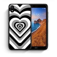 Thumbnail for Θήκη Xiaomi Redmi 7A Black Hearts από τη Smartfits με σχέδιο στο πίσω μέρος και μαύρο περίβλημα | Xiaomi Redmi 7A Black Hearts case with colorful back and black bezels