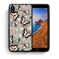 Thumbnail for Θήκη Xiaomi Redmi 7A Butterflies Boho από τη Smartfits με σχέδιο στο πίσω μέρος και μαύρο περίβλημα | Xiaomi Redmi 7A Butterflies Boho case with colorful back and black bezels