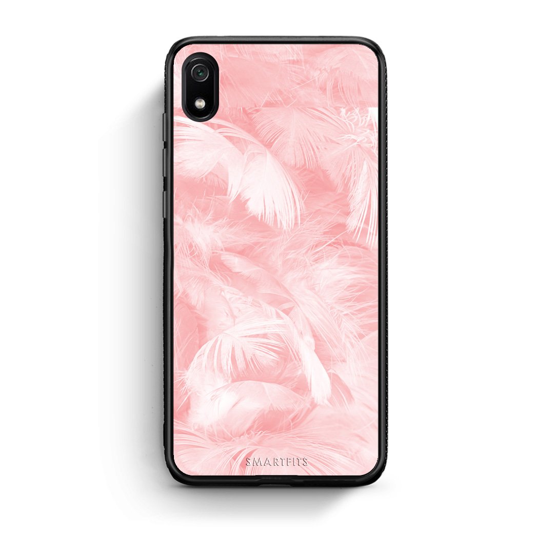 33 - Xiaomi Redmi 7A Pink Feather Boho case, cover, bumper