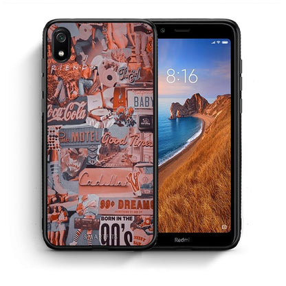 Θήκη Xiaomi Redmi 7A Born In 90s από τη Smartfits με σχέδιο στο πίσω μέρος και μαύρο περίβλημα | Xiaomi Redmi 7A Born In 90s case with colorful back and black bezels