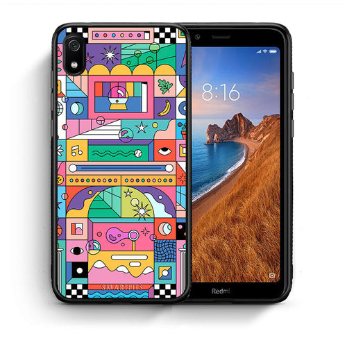 Θήκη Xiaomi Redmi 7A Bubbles Soap από τη Smartfits με σχέδιο στο πίσω μέρος και μαύρο περίβλημα | Xiaomi Redmi 7A Bubbles Soap case with colorful back and black bezels
