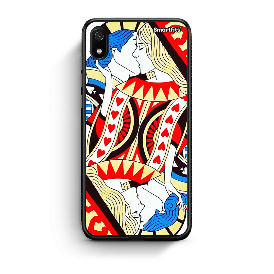 Xiaomi Redmi 7A Card Love θήκη από τη Smartfits με σχέδιο στο πίσω μέρος και μαύρο περίβλημα | Smartphone case with colorful back and black bezels by Smartfits
