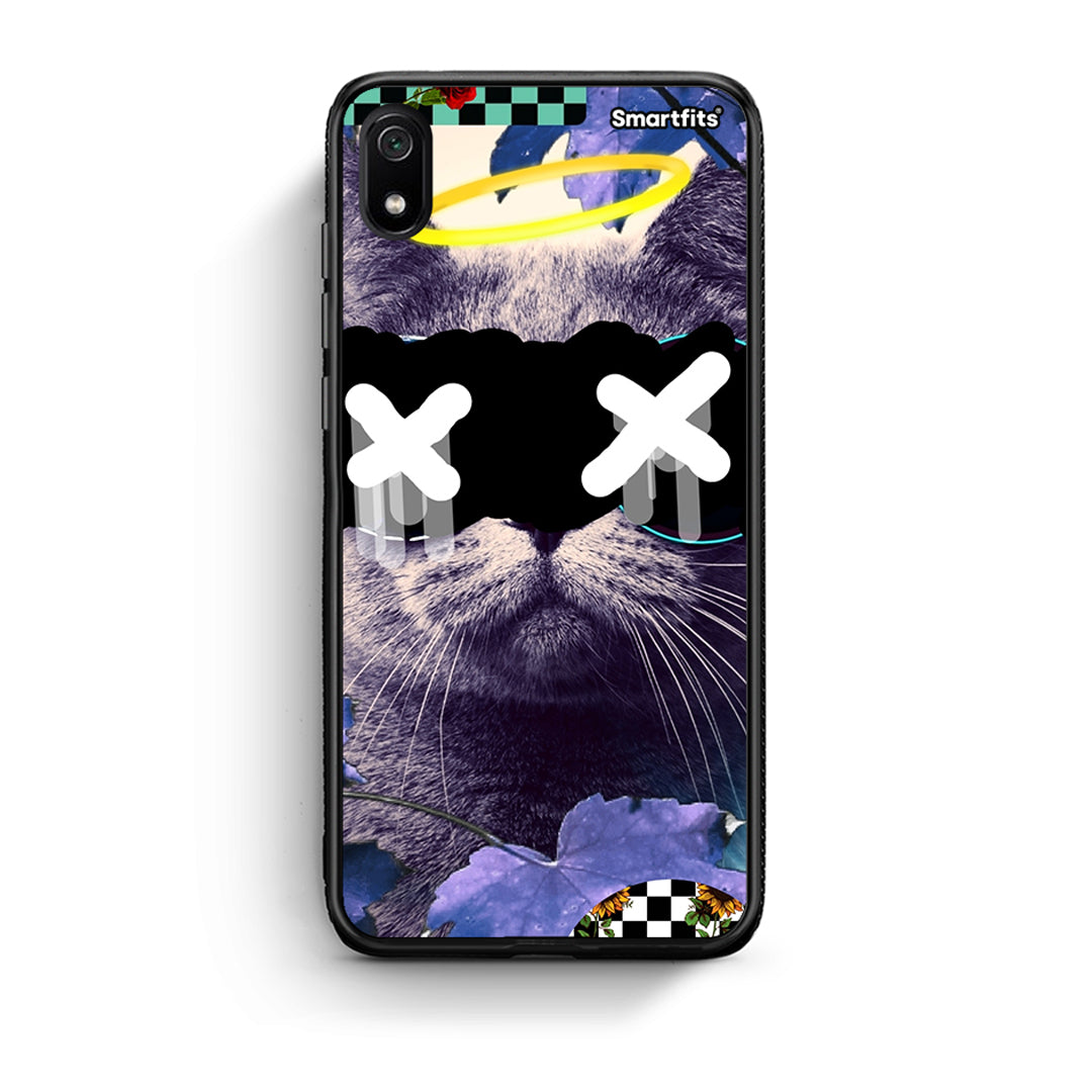 Xiaomi Redmi 7A Cat Collage θήκη από τη Smartfits με σχέδιο στο πίσω μέρος και μαύρο περίβλημα | Smartphone case with colorful back and black bezels by Smartfits