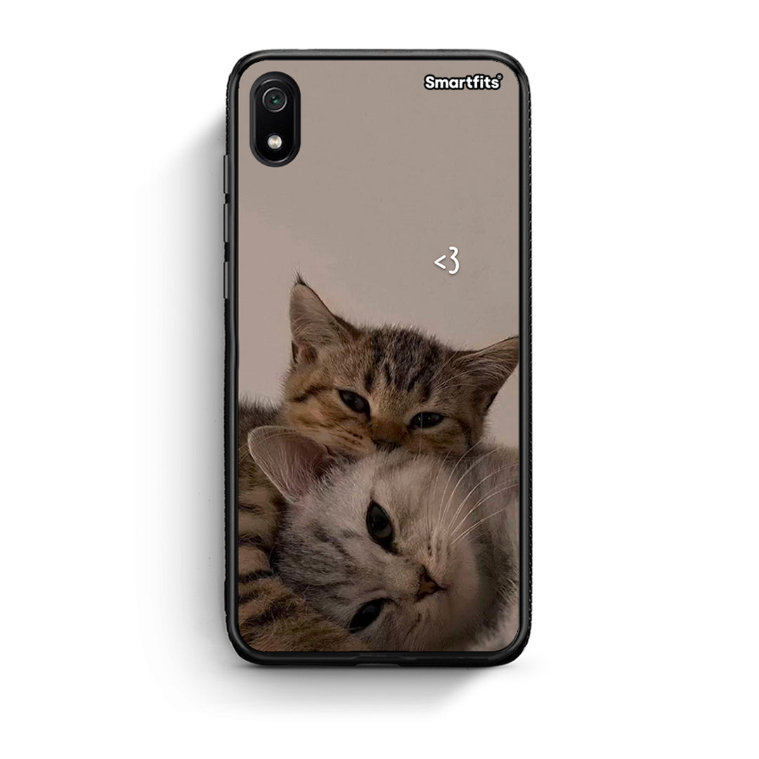 Xiaomi Redmi 7A Cats In Love Θήκη από τη Smartfits με σχέδιο στο πίσω μέρος και μαύρο περίβλημα | Smartphone case with colorful back and black bezels by Smartfits
